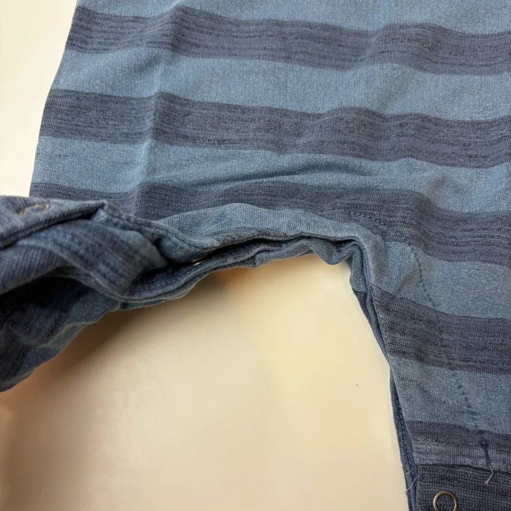 NWT Baby Miki Miette Romper NB Blue Striped Long Sleeve